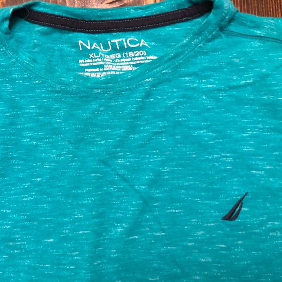 Set of 2 Nautica Boys SZ XL(18-20)Short Sleeve Crewneck J-class logo on chest - Picture 4 of 7